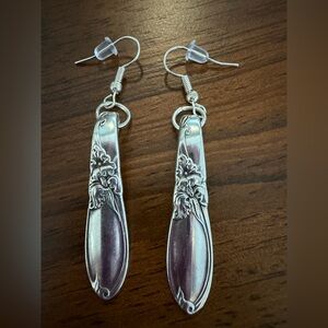 White Orchid Spoon Earrings